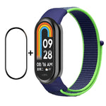 Per Xiaomi Mi Band 8 ENKAY Hat-Prince 2 in 1 Set proteggi schermo a copertura totale + cinturino in nylon con cinturino in velcro