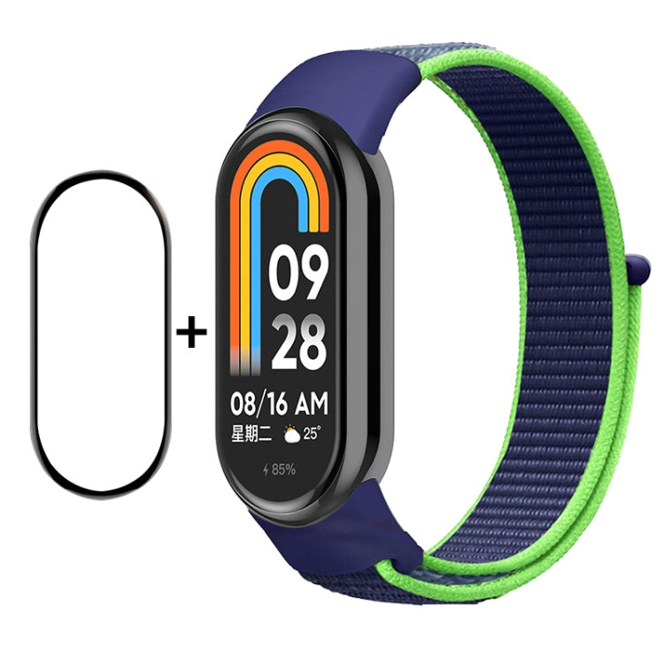 Per Xiaomi Mi Band 8 ENKAY Hat-Prince 2 in 1 Set proteggi schermo a copertura totale + cinturino in nylon con cinturino in velcro