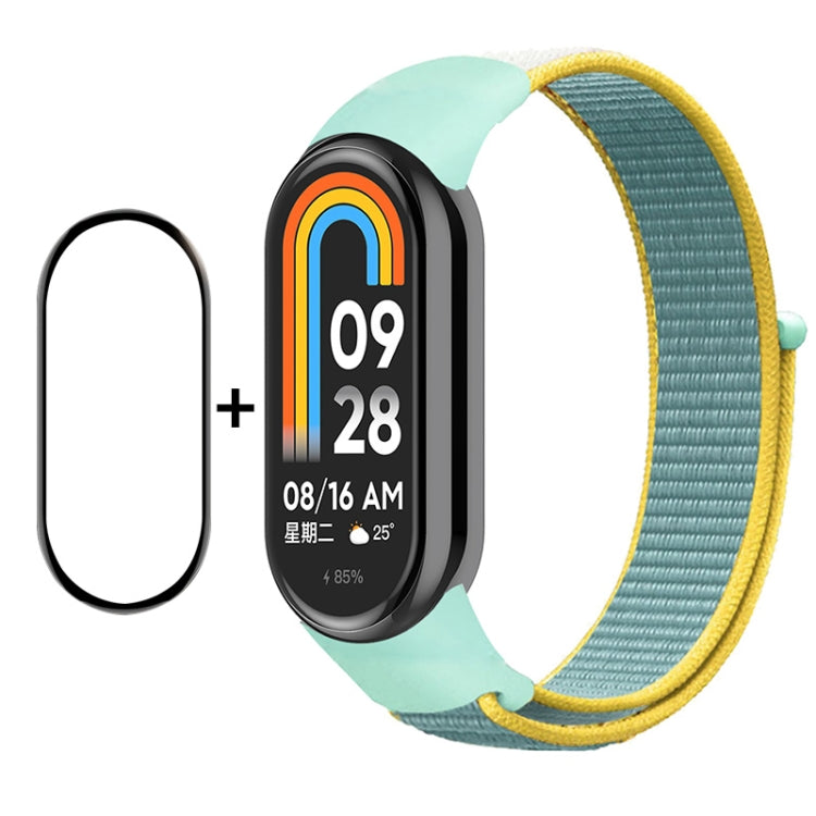 Per Xiaomi Mi Band 8 ENKAY Hat-Prince 2 in 1 Set proteggi schermo a copertura totale + cinturino in nylon con cinturino in velcro
