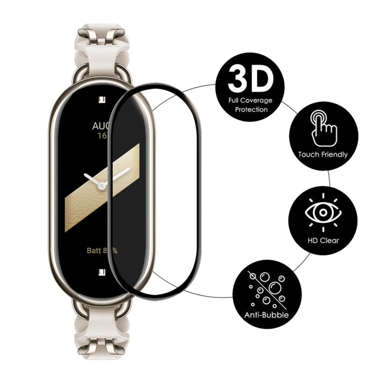 Per Xiaomi Mi Band 8 ENKAY Hat-Prince 2 in 1 Set proteggi schermo a copertura totale + cinturino in nylon con cinturino in velcro