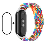 Per Xiaomi Mi Band 8 ENKAY Hat-Prince 2 in 1 Set proteggi schermo a copertura totale + cinturino elastico in nylon intrecciato