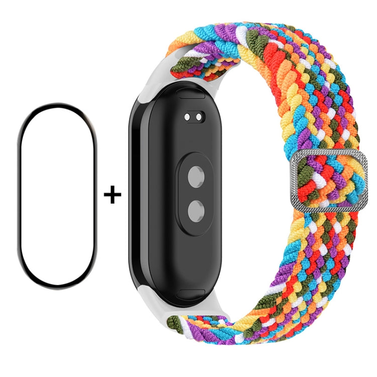 Per Xiaomi Mi Band 8 ENKAY Hat-Prince 2 in 1 Set proteggi schermo a copertura totale + cinturino elastico in nylon intrecciato