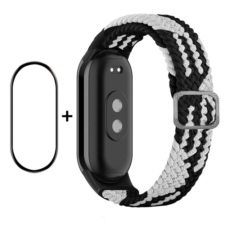 Per Xiaomi Mi Band 8 ENKAY Hat-Prince 2 in 1 Set proteggi schermo a copertura totale + cinturino elastico in nylon intrecciato