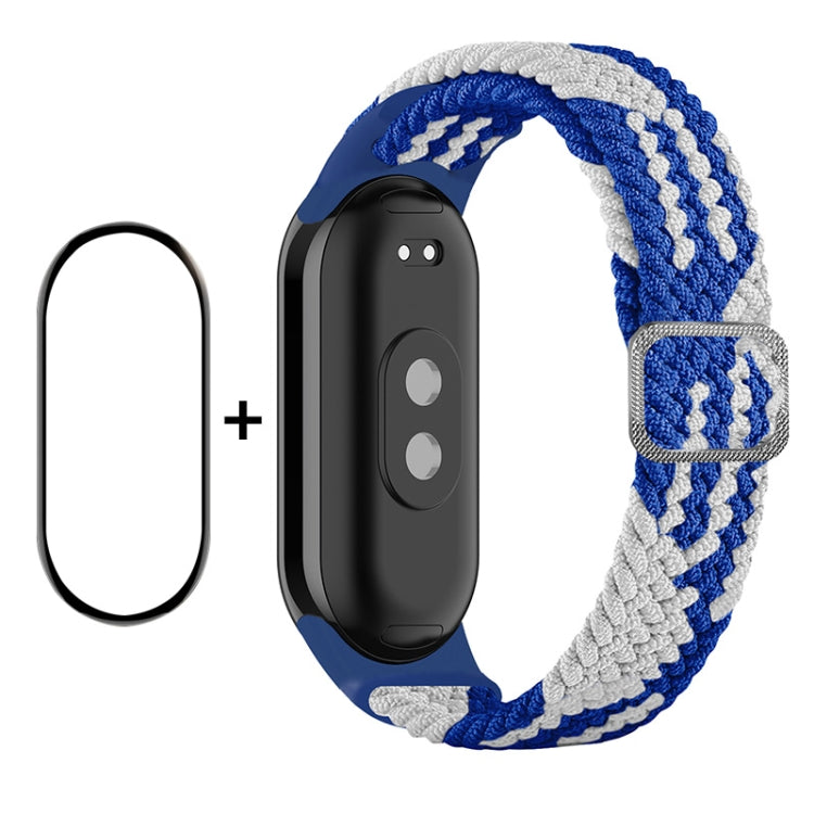 Per Xiaomi Mi Band 8 ENKAY Hat-Prince 2 in 1 Set proteggi schermo a copertura totale + cinturino elastico in nylon intrecciato