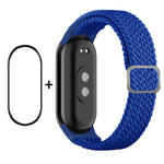Per Xiaomi Mi Band 8 ENKAY Hat-Prince 2 in 1 Set proteggi schermo a copertura totale + cinturino elastico in nylon intrecciato