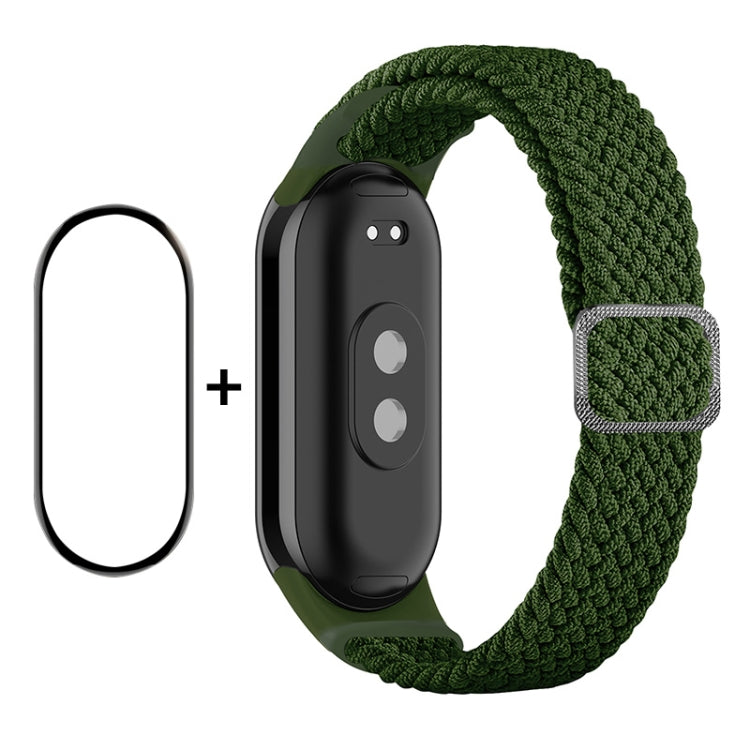 Per Xiaomi Mi Band 8 ENKAY Hat-Prince 2 in 1 Set proteggi schermo a copertura totale + cinturino elastico in nylon intrecciato
