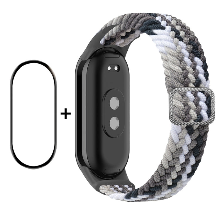 Per Xiaomi Mi Band 8 ENKAY Hat-Prince 2 in 1 Set proteggi schermo a copertura totale + cinturino elastico in nylon intrecciato