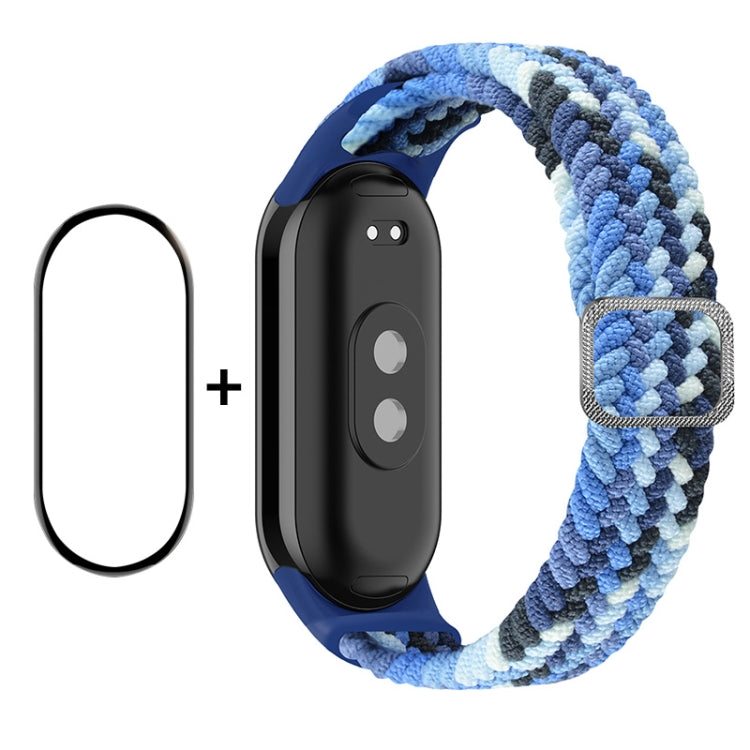 Per Xiaomi Mi Band 8 ENKAY Hat-Prince 2 in 1 Set proteggi schermo a copertura totale + cinturino elastico in nylon intrecciato