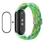 Per Xiaomi Mi Band 8 ENKAY Hat-Prince 2 in 1 Set proteggi schermo a copertura totale + cinturino elastico in nylon intrecciato
