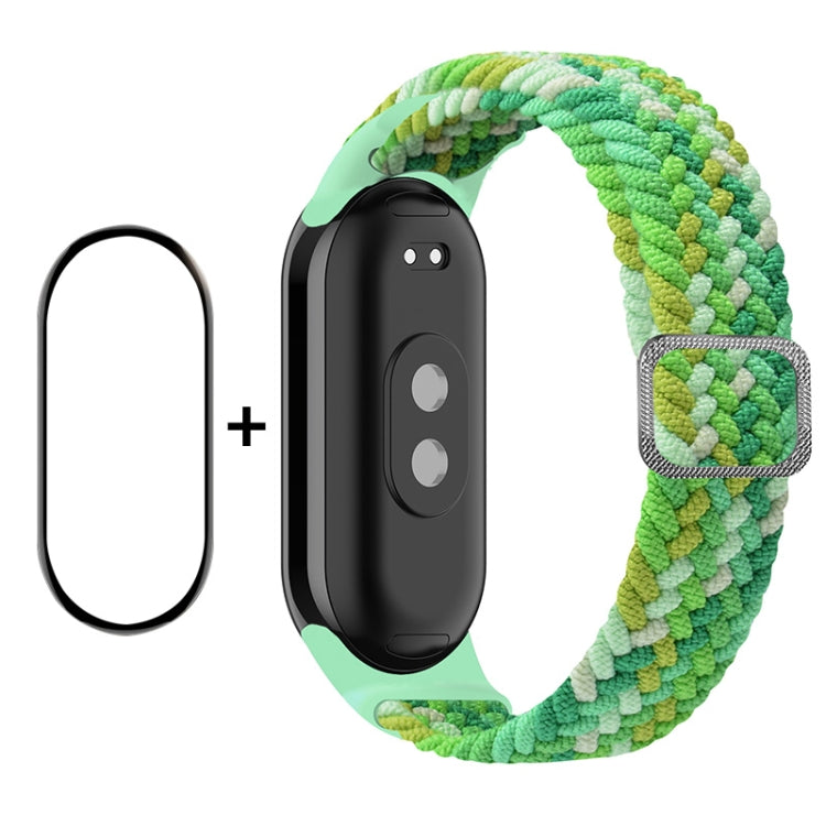 Per Xiaomi Mi Band 8 ENKAY Hat-Prince 2 in 1 Set proteggi schermo a copertura totale + cinturino elastico in nylon intrecciato