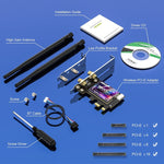 EDUP EP-9658 Scheda PCI-E WiFi 6 AX1800M Adattatore Bluetooth 5.2 per PC desktop, scheda di rete interna PCI-E wireless dual band 2,4 GHz/5,8 GHz