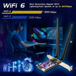 EDUP EP-9658 Scheda PCI-E WiFi 6 AX1800M Adattatore Bluetooth 5.2 per PC desktop, scheda di rete interna PCI-E wireless dual band 2,4 GHz/5,8 GHz