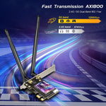 EDUP EP-9658 Scheda PCI-E WiFi 6 AX1800M Adattatore Bluetooth 5.2 per PC desktop, scheda di rete interna PCI-E wireless dual band 2,4 GHz/5,8 GHz