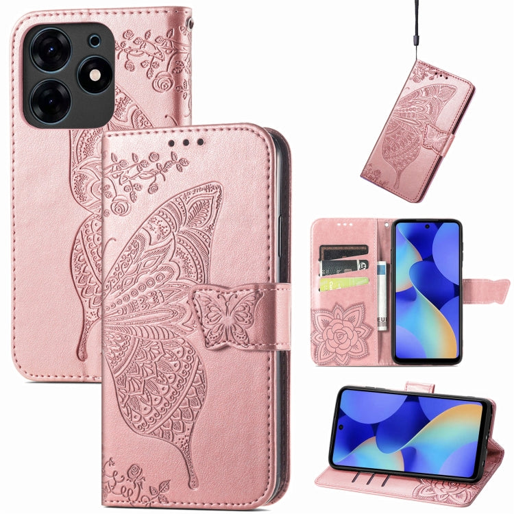 Custodia portafoglio in pelle goffrata per Tecno Spark 10 Pro