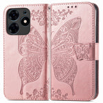 Custodia portafoglio in pelle goffrata per Tecno Spark 10 Pro