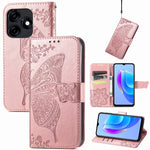 Custodia portafoglio in pelle goffrata per Tecno Spark 10 Pro