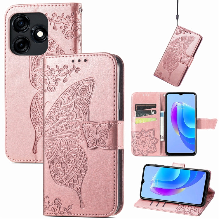 Custodia portafoglio in pelle goffrata per Tecno Spark 10 Pro