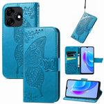 Custodia portafoglio in pelle goffrata per Tecno Spark 10 Pro