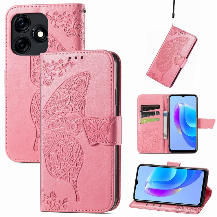 Custodia portafoglio in pelle goffrata per Tecno Spark 10 Pro