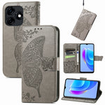 Custodia portafoglio in pelle goffrata per Tecno Spark 10 Pro