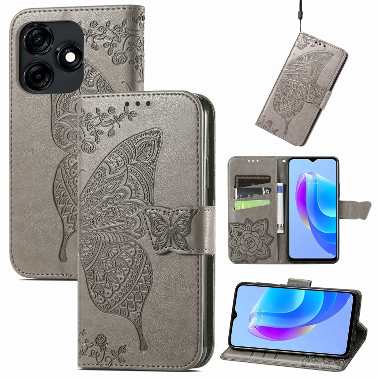 Custodia portafoglio in pelle goffrata per Tecno Spark 10 Pro