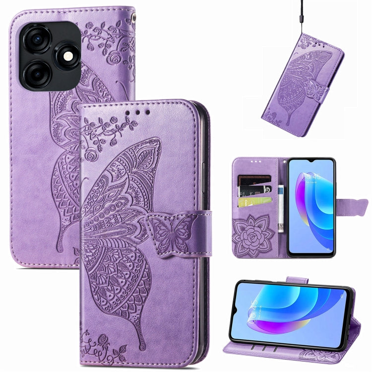 Custodia portafoglio in pelle goffrata per Tecno Spark 10 Pro