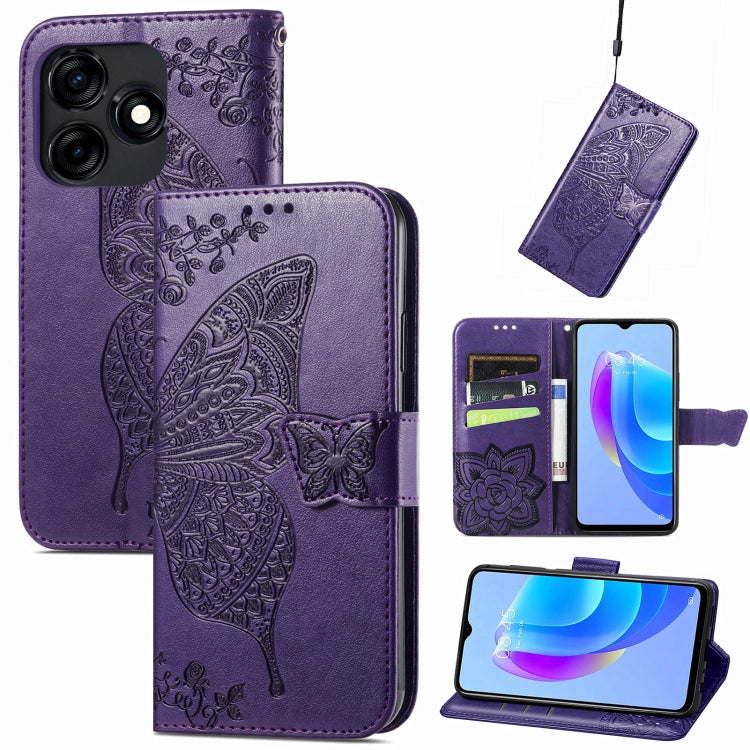 Custodia portafoglio in pelle goffrata per Tecno Spark 10 Pro