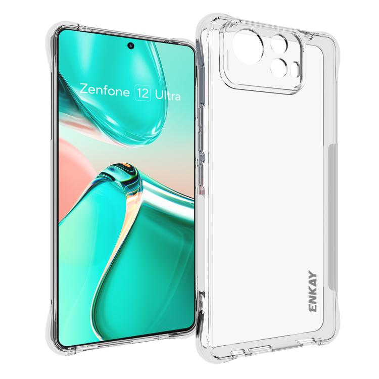 ENKAY Hat-Prince Custodia per telefono antiurto in TPU trasparente, For Asus Zenfone 12 Ultra 5G, For Asus Zenfone 11 Ultra, For Asus Rog Phone 8, For Asus Rog Phone 8 Pro, For Asus ROG Phone 7 Ultimate, For Asus ROG Phone 7, For Asus Rog Phone 9 / 9 Pro