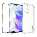 ENKAY Hat-Prince Custodia per telefono antiurto in TPU trasparente con pellicola in vetro, For Honor X7A 4G Global, For Honor X8A 4G Global