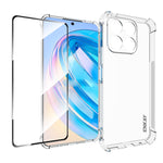 ENKAY Hat-Prince Custodia per telefono antiurto in TPU trasparente con pellicola in vetro, For Honor X7A 4G Global, For Honor X8A 4G Global