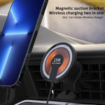 T09 2 in 1 Caricabatterie wireless magnetico per auto trasparente Supporto di ricarica rapida da 15 W, T09