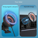 T09 2 in 1 Caricabatterie wireless magnetico per auto trasparente Supporto di ricarica rapida da 15 W, T09
