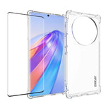 ENKAY Hat-Prince Custodia per telefono antiurto in TPU trasparente con pellicola in vetro, For Honor X40 5G / X9a 5G / Magic5 Lite 5G