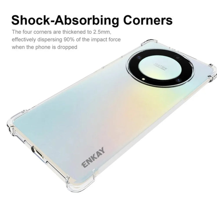 ENKAY Hat-Prince Custodia per telefono antiurto in TPU trasparente con pellicola in vetro, For Honor X40 5G / X9a 5G / Magic5 Lite 5G