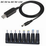Cavo convertitore tensione USB 5V a 9V/12V con display LED