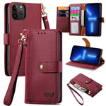 Custodia in pelle con cordino per iPhone compatibili