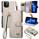 Custodia in pelle con cordino per iPhone compatibili