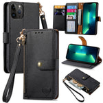 Custodia in pelle con cordino per iPhone compatibili