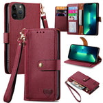 Custodia in pelle con cordino per iPhone compatibili
