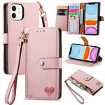 Custodia in pelle con cavalletto per iPhone compatibili