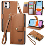 Custodia in pelle con cavalletto per iPhone compatibili
