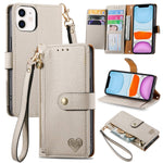 Custodia in pelle con cavalletto per iPhone compatibili