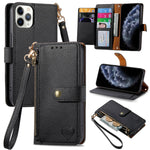 Custodia in pelle con cavalletto per iPhone compatibili