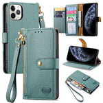 Custodia in pelle con cavalletto per iPhone compatibili