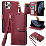 Custodia in pelle con cavalletto per iPhone compatibili