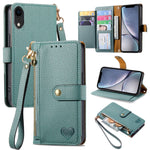 Custodia in pelle con cavalletto per iPhone compatibili