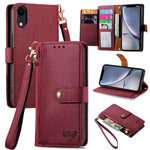 Custodia in pelle con cavalletto per iPhone compatibili
