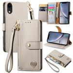 Custodia in pelle con cavalletto per iPhone compatibili
