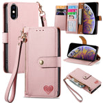 Custodia in pelle con cavalletto per iPhone compatibili