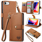 Custodia in pelle con cordino per iPhone compatibili